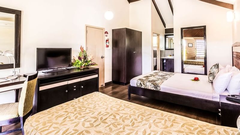 Interior of the Studio Room with a TV at Tokatoka Resort