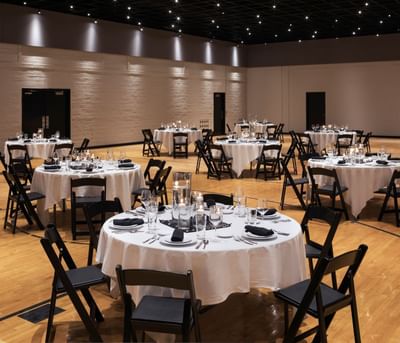 ballroom white and black décor