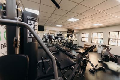 Exercise machines & equipment in the Gym at Araiza Mexicali
