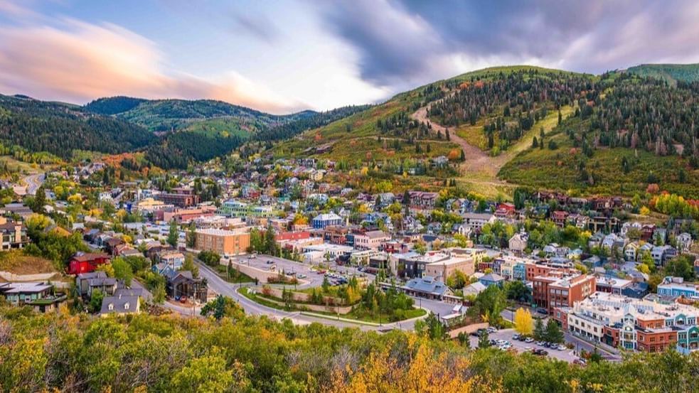 Park City view by the valley near The Chateaux Hotel