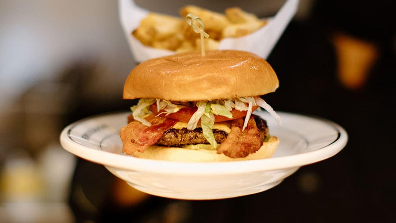 Burger and Fries at Browns Socialhouse