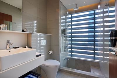 Bathroom interior in Duo 2 Suite at Tribeca Serviced Suites