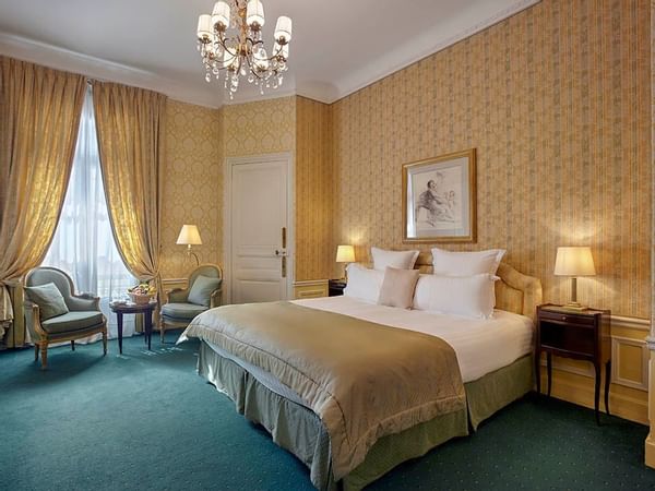 Bed arranged in Executive Room at Westminster Warwick Paris