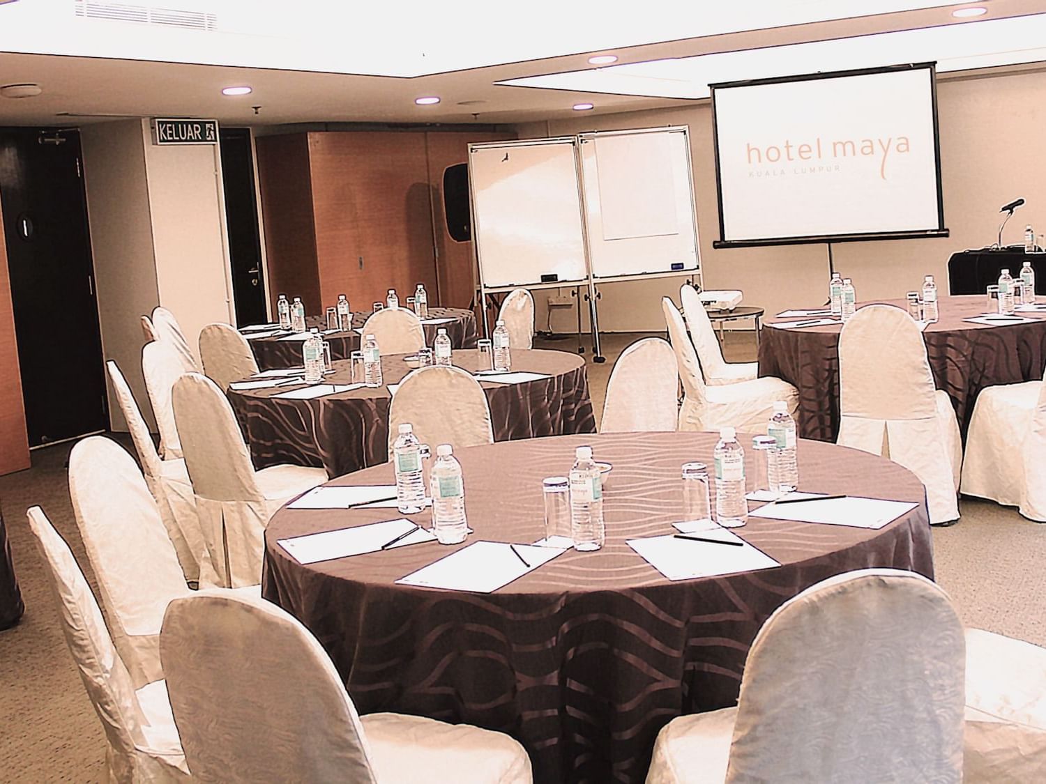 Banquet-style interior set up of Meranti Banquet Rounds at Hotel Maya Kuala Lumpur City Centre