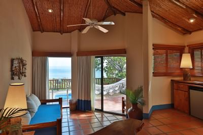 Living room area in Junior Suite-Whirpool at Punta Islita Hotel