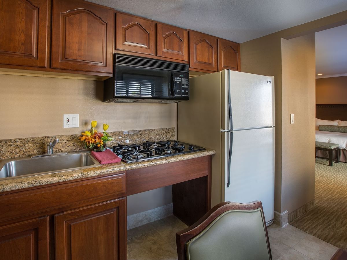 Kitchen of hotel suite