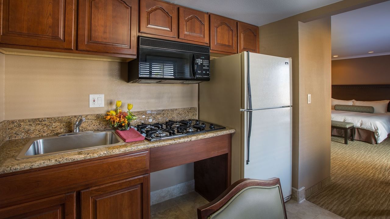 Kitchen of hotel suite