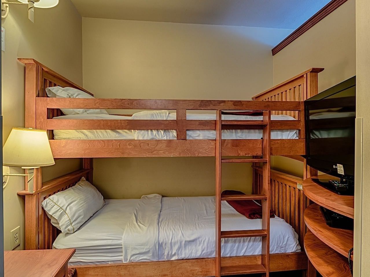 Bunk beds in Bunk Bed Family Suite at Triple Play Resort Hotel