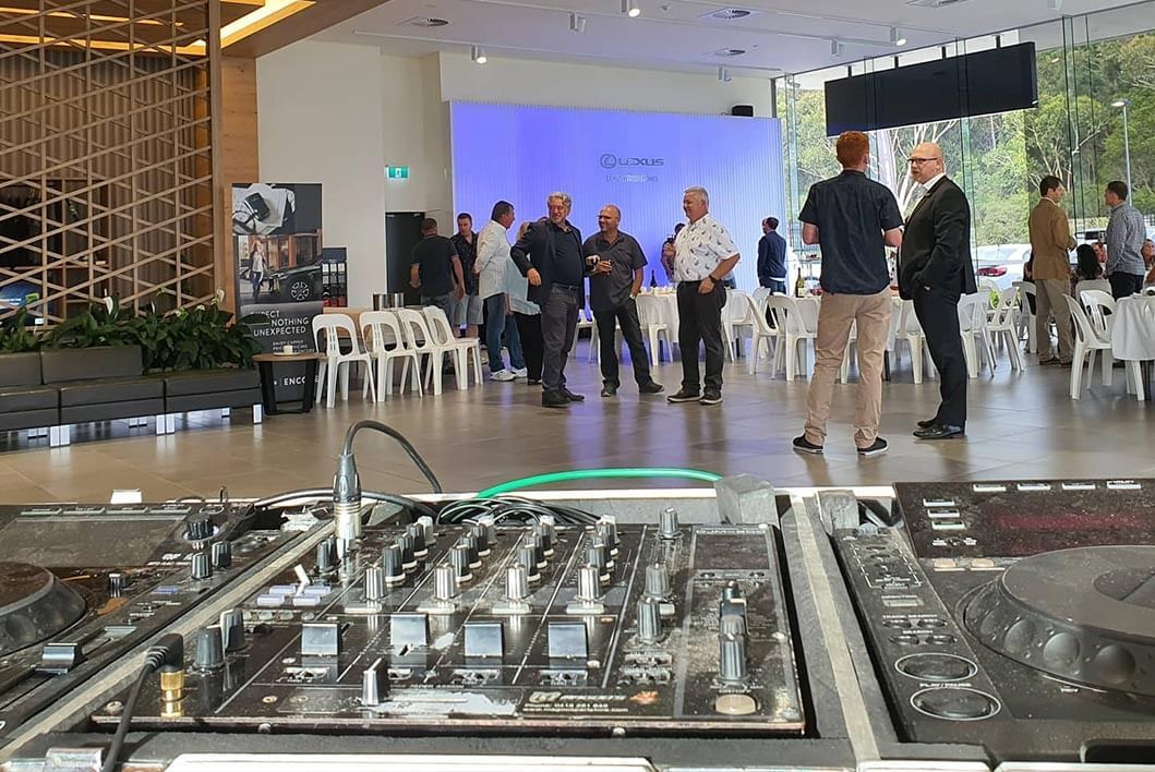 Close-up of Dj set-up  with guest in a hall at Mercure Kooindah Waters