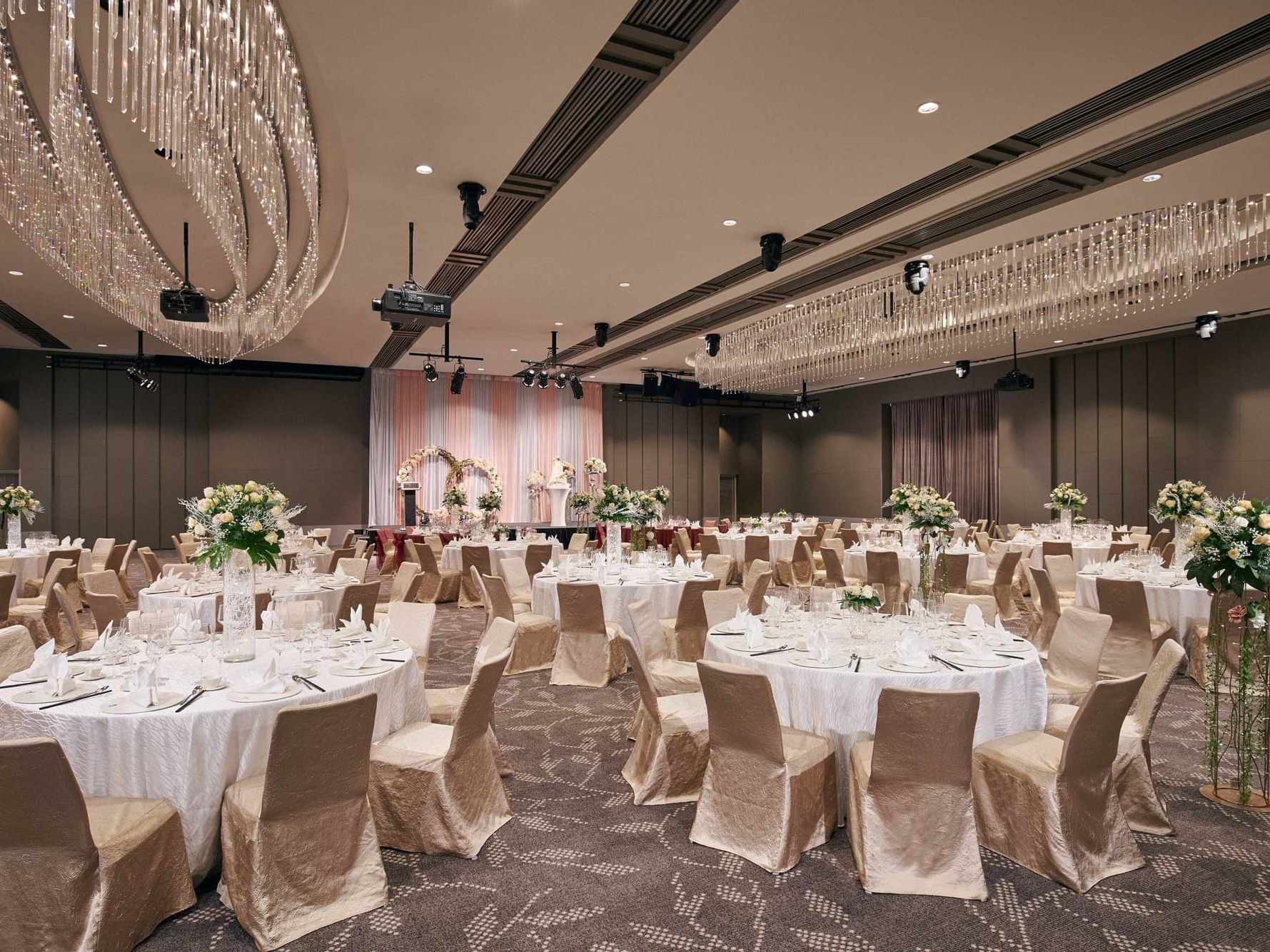 Interior of The Elegant Wedding Hall at One Farrer Hotel