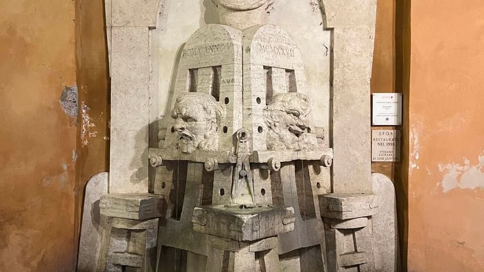 Close-up of Fontana degli Artisti Fountain near Rome Luxury Suites