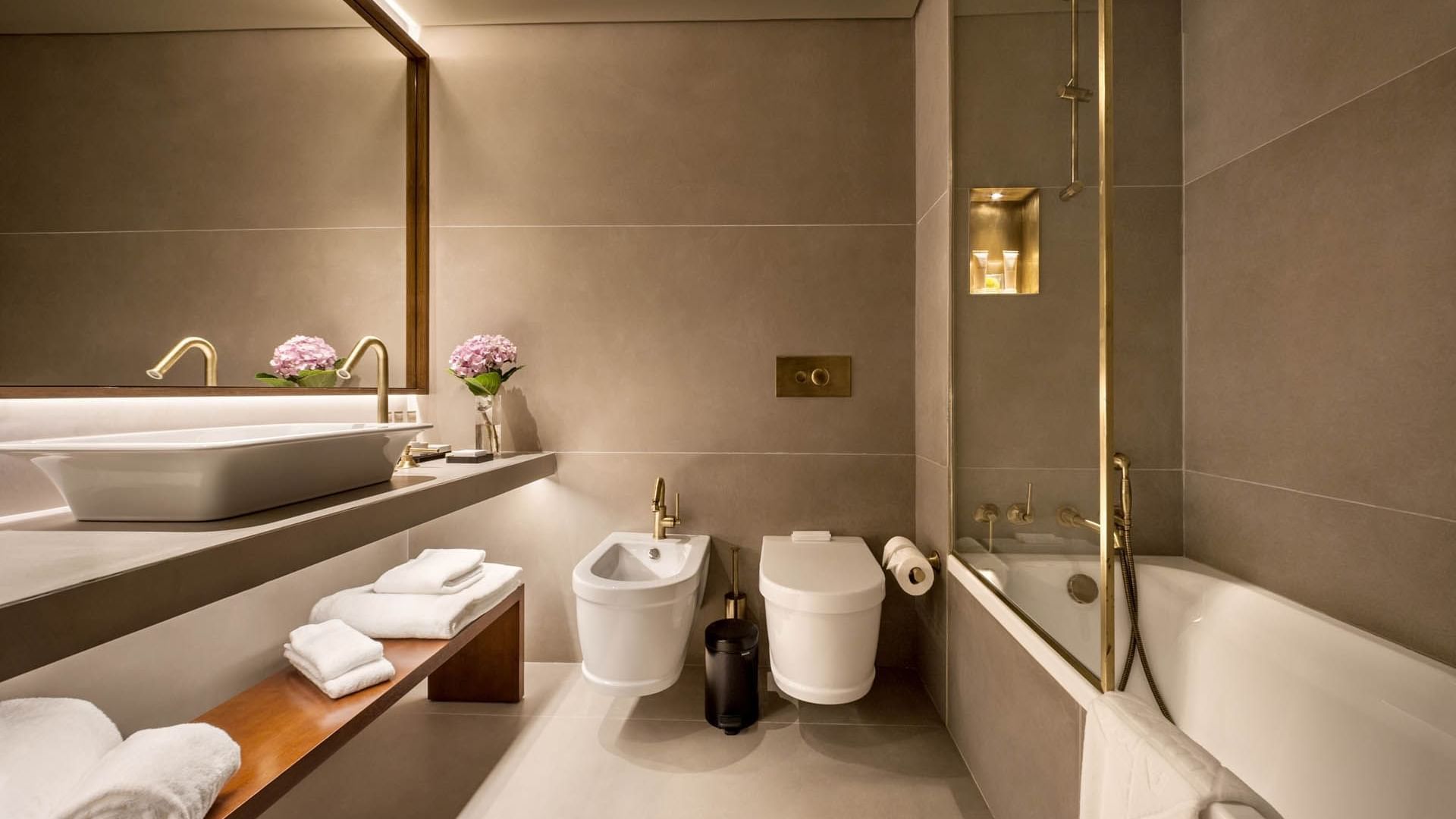 Modern bathroom interior of Junior Suite at Bensaude Hotels