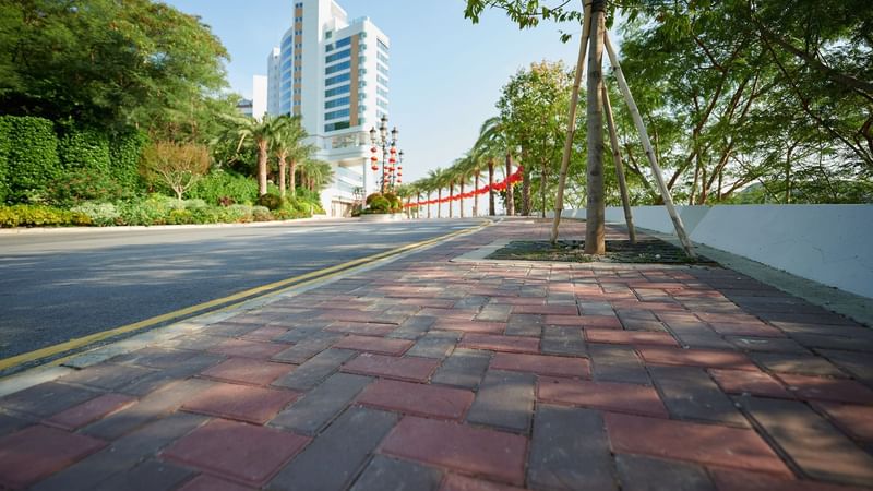 Low-angle shot of a street near Fullerton Group