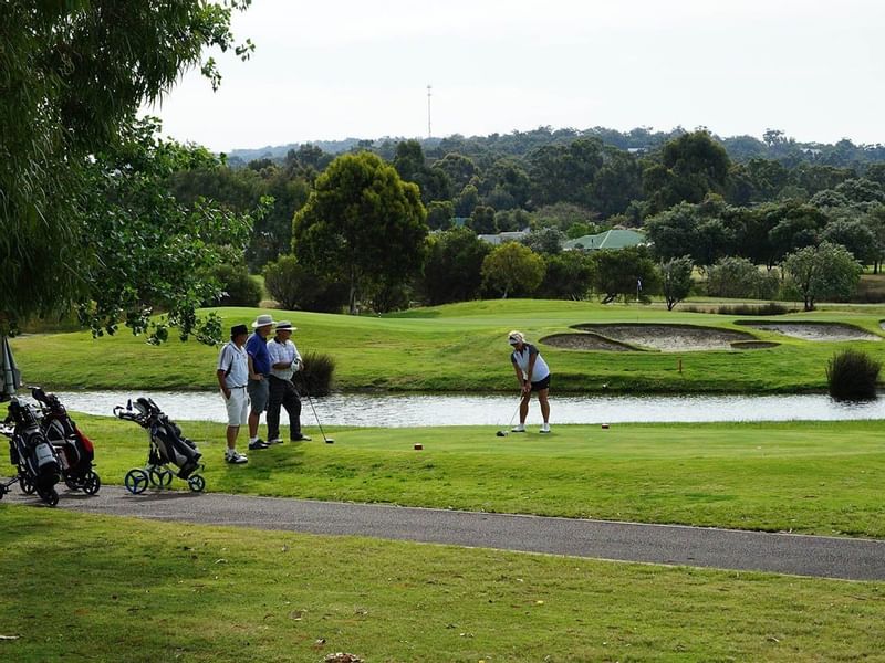 Landscape view of a golf course near Pullman Bunker Bay resort
