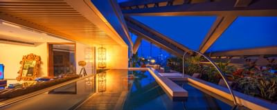 Outdoor pool of Deluxe Lagoon Suite at Hotel Eclat Beijing