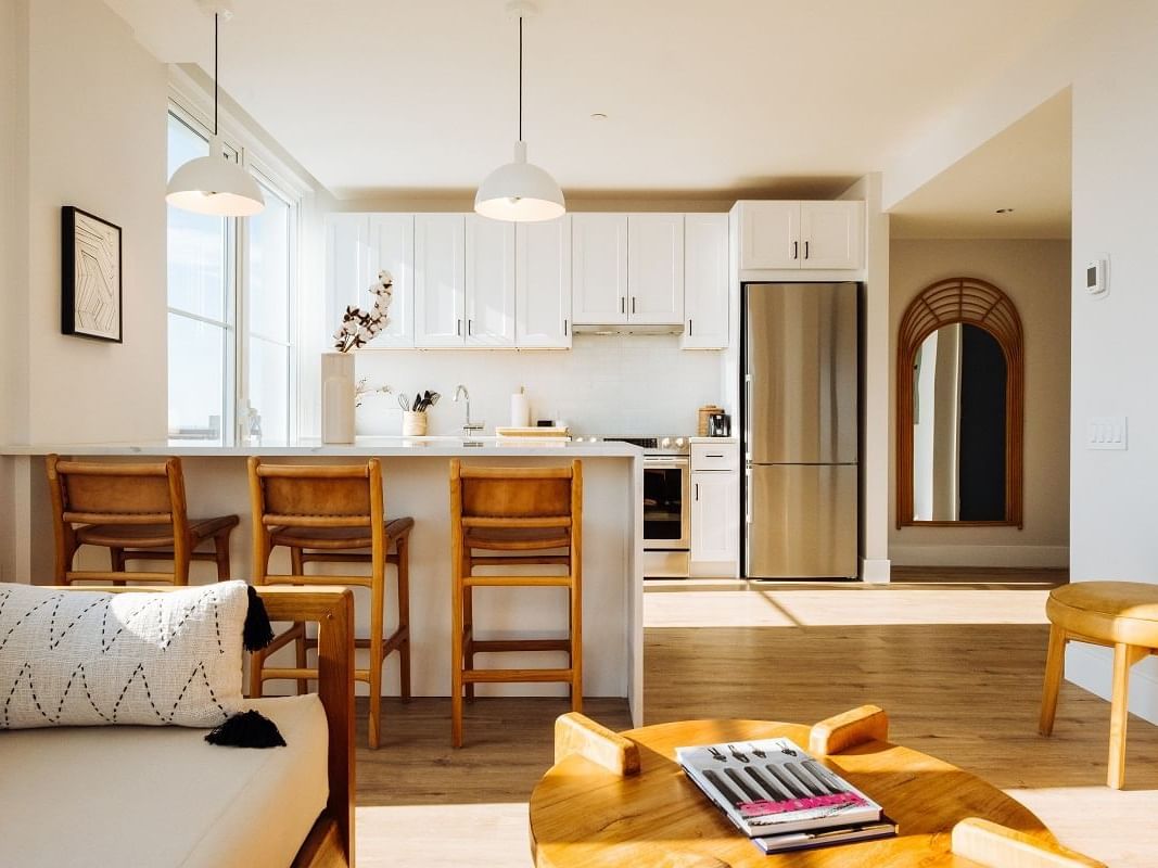 Living area in Two Bedroom Bungalows at Rockaway Hotel