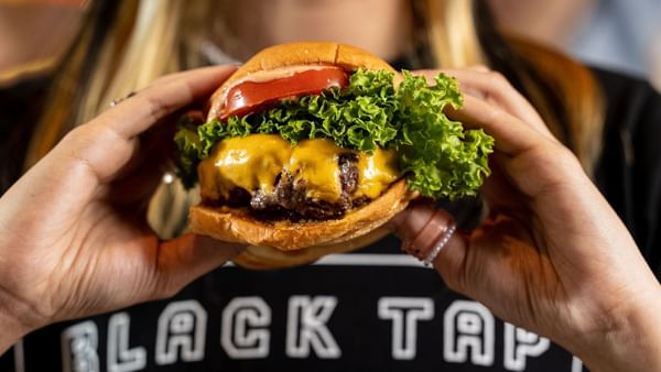 A burger in Black Tap Craft Burgers & Shakes at Sunway Resort