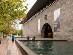 Exterior view of National Gallery of Victoria near Jasper Hotel