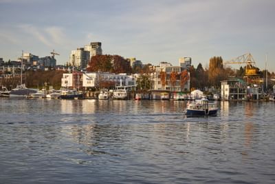 Landscape of Boat cruising experience at Granville island