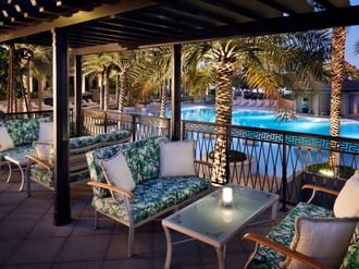 Lounges in Gezebo High terrace by the pool at Palazzo Versace