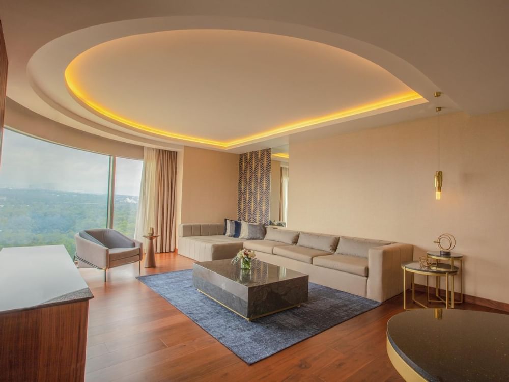 Luxury spacious living room in Junior Suite at GFA Hotels