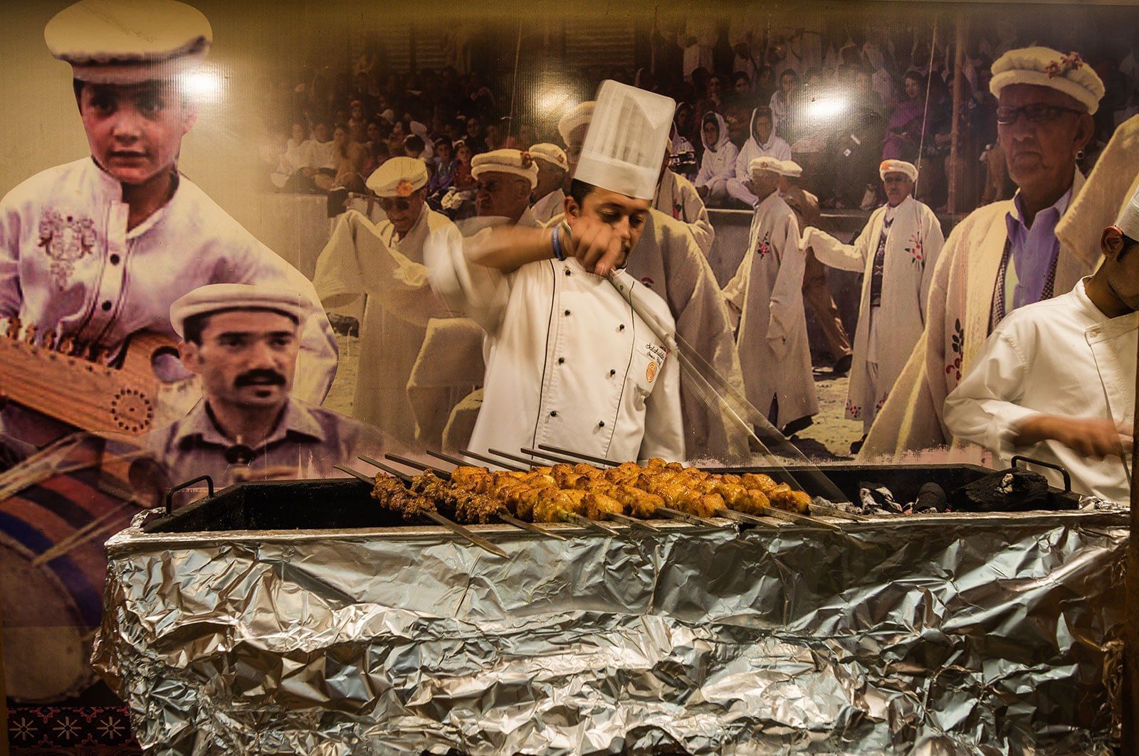 A Chef making BBQ in the hotel at Gilgit Serena Hotel