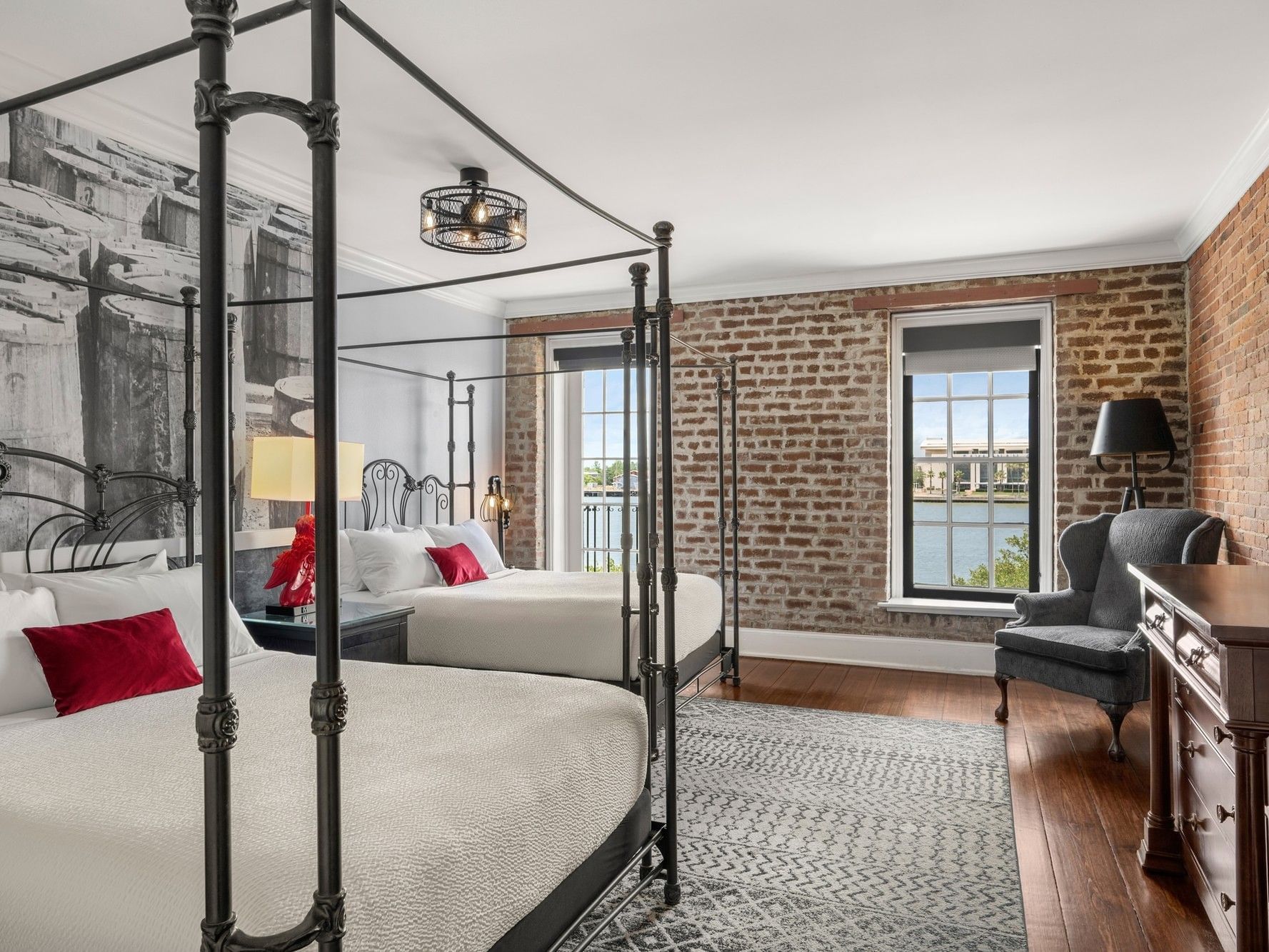 River Street Inn - River View Room with two Queens and French Balcony
