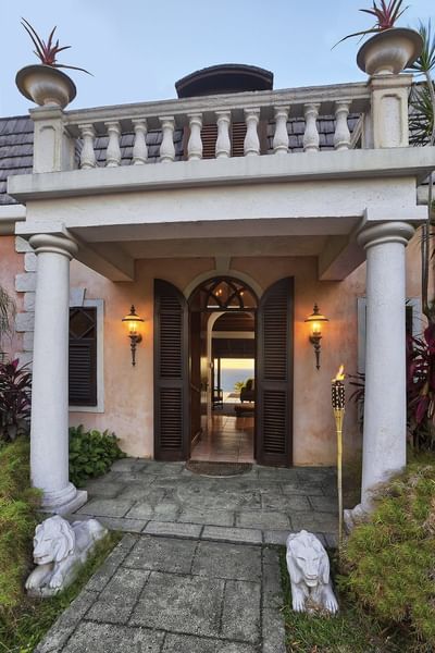 entrance to tropical building