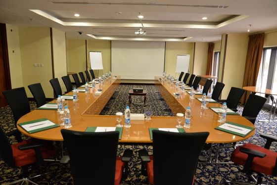 Seating arrangement in a conference room at Mena Red Sea