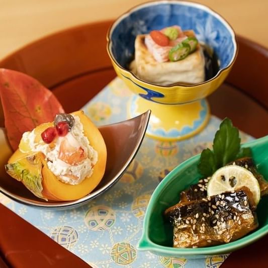 Close up on a Japanese dish in Yamazato at Hotel Okura Manila