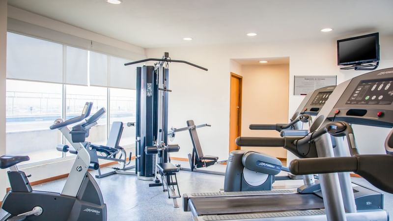 The fully-equipped gym at Fiesta Inn Monterrey Fundidora