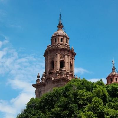 View of Morelia Cathedral in Michoacán, Mexico near DOT Hotels