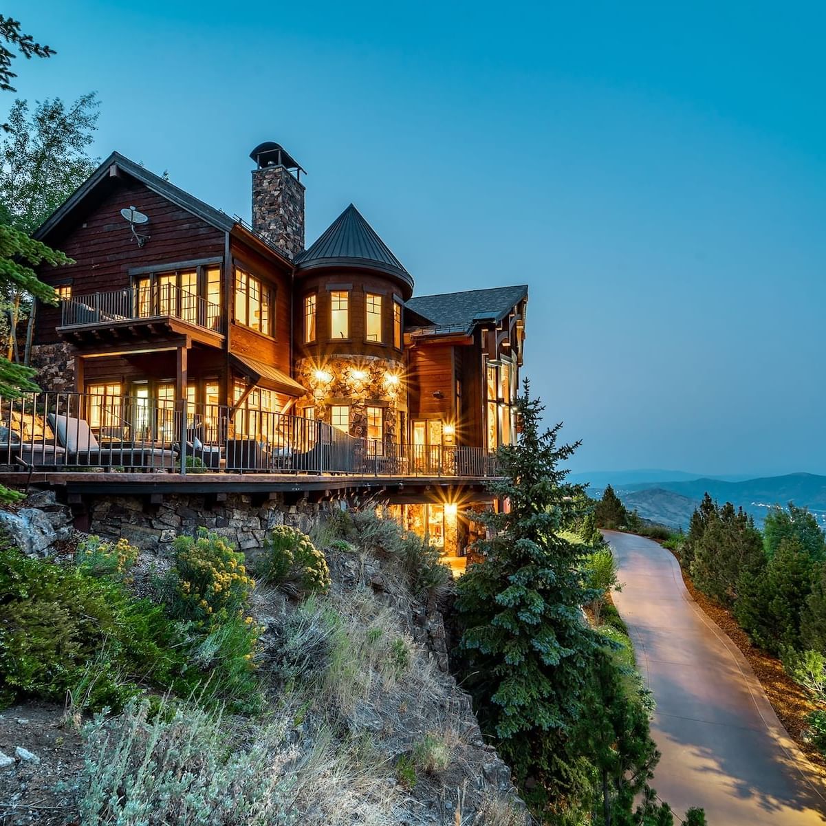 Luxury home at twilight