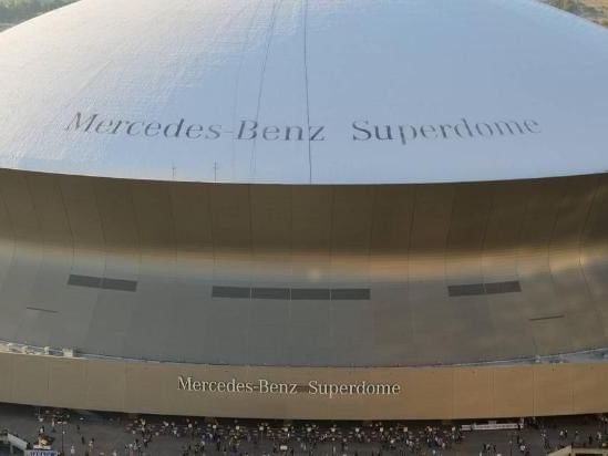Aerial view of Mercedes-Benz Superdome near La Galerie Hotel