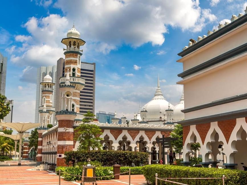 Exterior of Masjid Jamek, a famous place to visit in Kuala Lumpur near Imperial Lexis