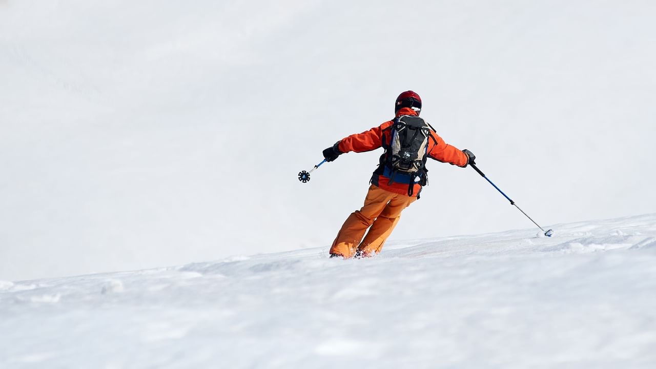 Athlete skiing