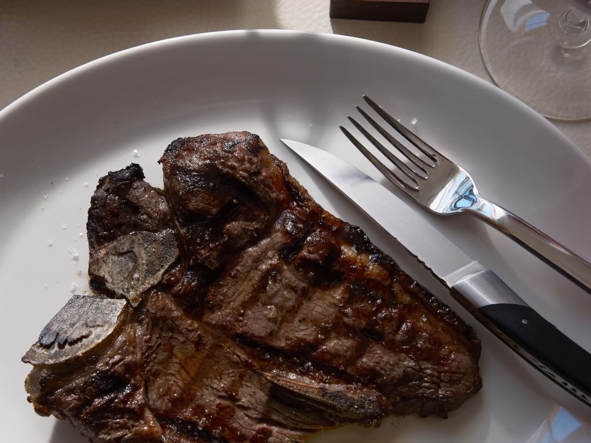 Grilled steak, Rockpool Bar& Grill at Crown Hotel Perth