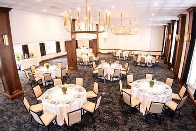 Reception tables in the Colorado Room at the Hotel Colorado
