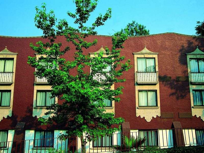 Front exterior of the hotel & entrance at Fiesta Inn Xalapa