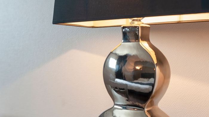 Closeup of a lampshade in Hotel Alexia