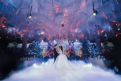 Wedded Couple dancing in a ballroom at Vasa Hotel Surabaya