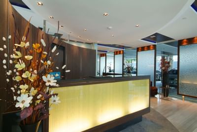 Front desk are with car lobby at Amora Neoluxe Hotel Bangkok