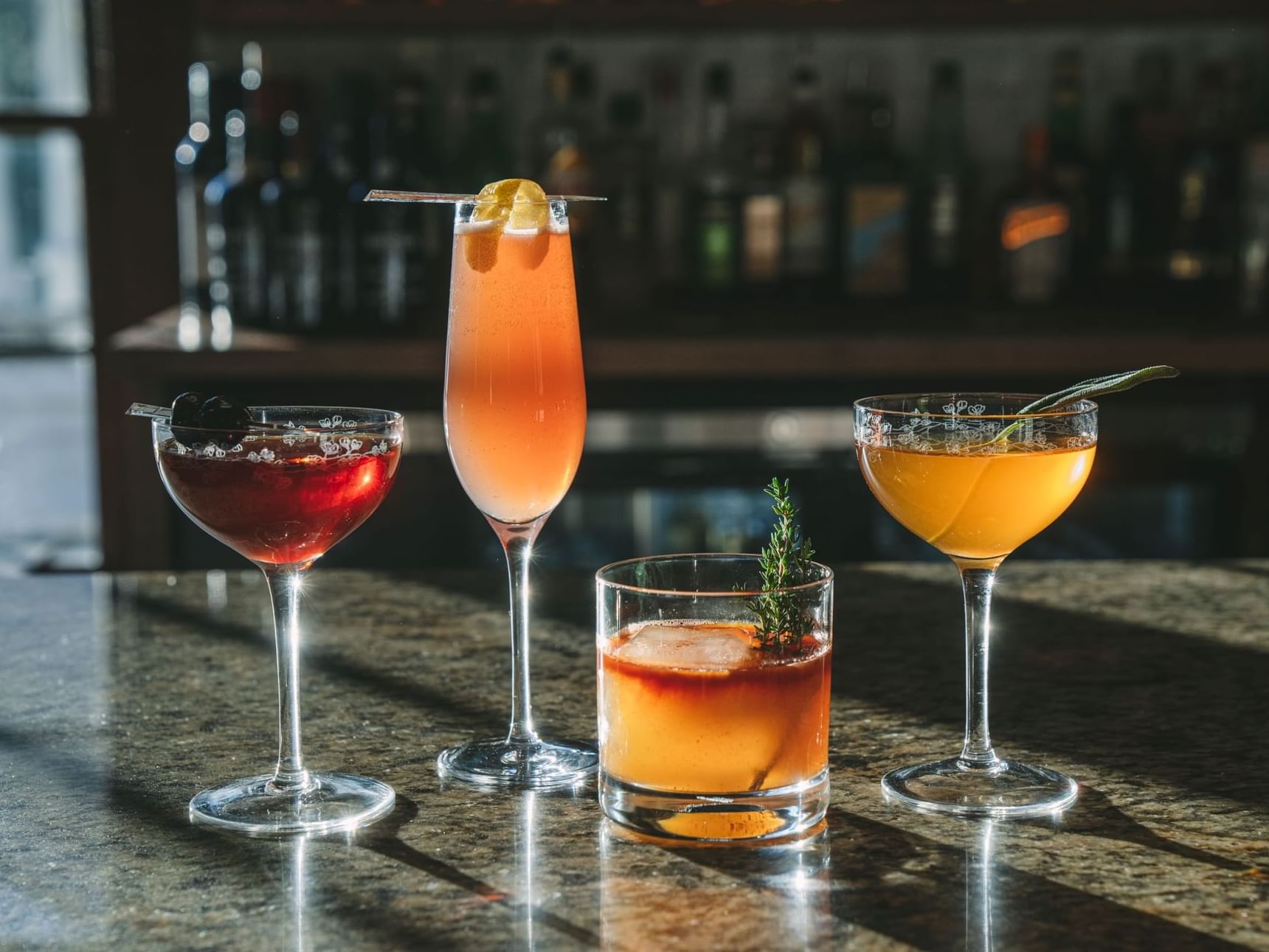 Cocktails served in The Bar at Toogie's Bardstown Motor Lodge