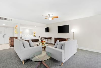 The living room of the Family Suite at The Anaheim Hotel