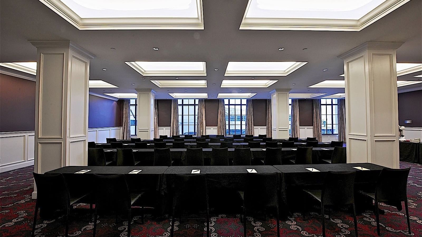 Classroom set-up in Terrace Room at The Mayo Hotel