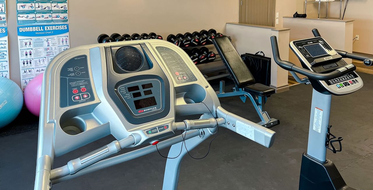 Fitness room with fitness equipment