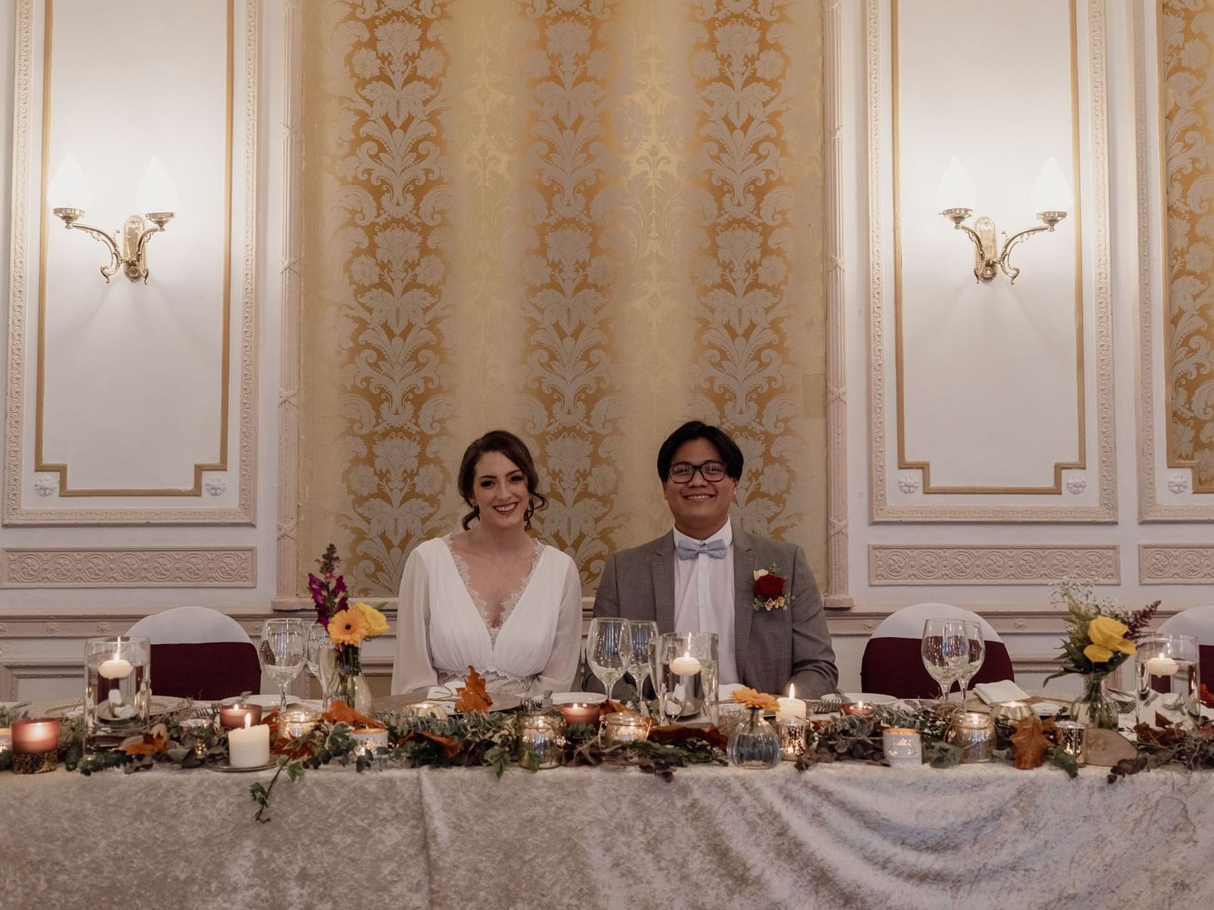 Wedding couple in dining area, The Imperial Hotel  Blackpool