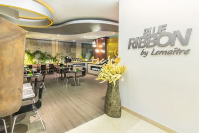 The entrance to the Blue Ribbon Restaurant