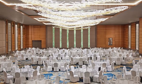 Banketttischbestuhlung im Ballsaal I+II an der Titanic Chaussee Berlin