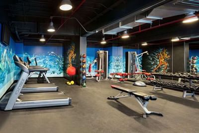 Fitness Room equipped with various exercising equipment in San Jose Costa Rica at D Sabana Hotel